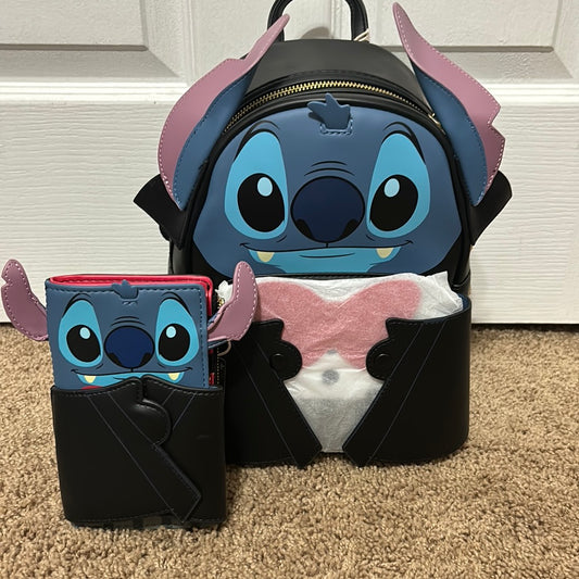 Stitch Vampire Mini Backpack & Wallet