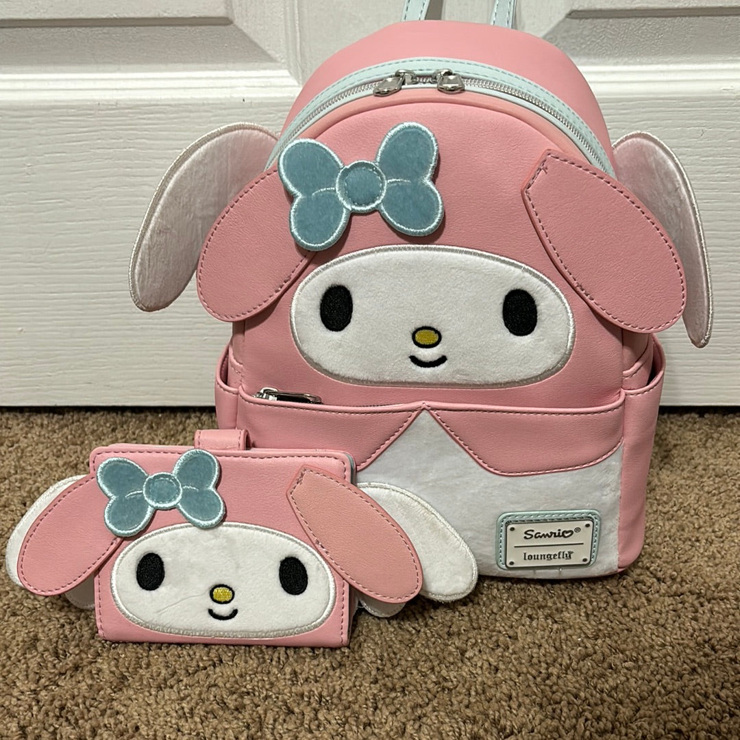 My Melody Angel Loungefly Mini Backpack & Wallet