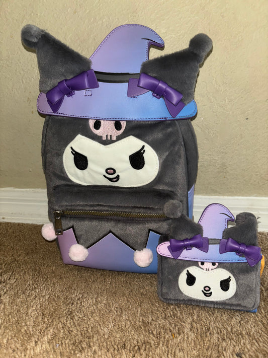 Kuromi Witch Cosplay Mini Backpack & Wallet