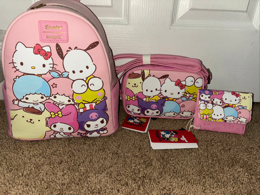 Hello Kitty Mini Backpack, Wallet, & Crossbody Loungefly