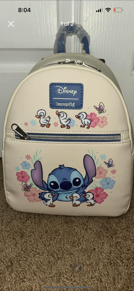 Stitch with Ducklings Mini Backpack