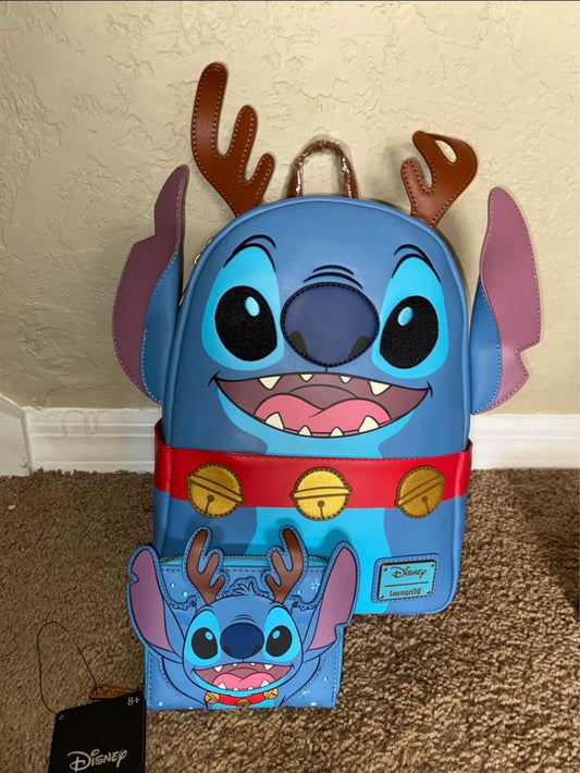 Stitch Reindeer Mini Backpack & Wallet